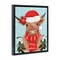 Stupell Industries Holiday Cattle with Holly Berries Floating Frame By Jo Taylor